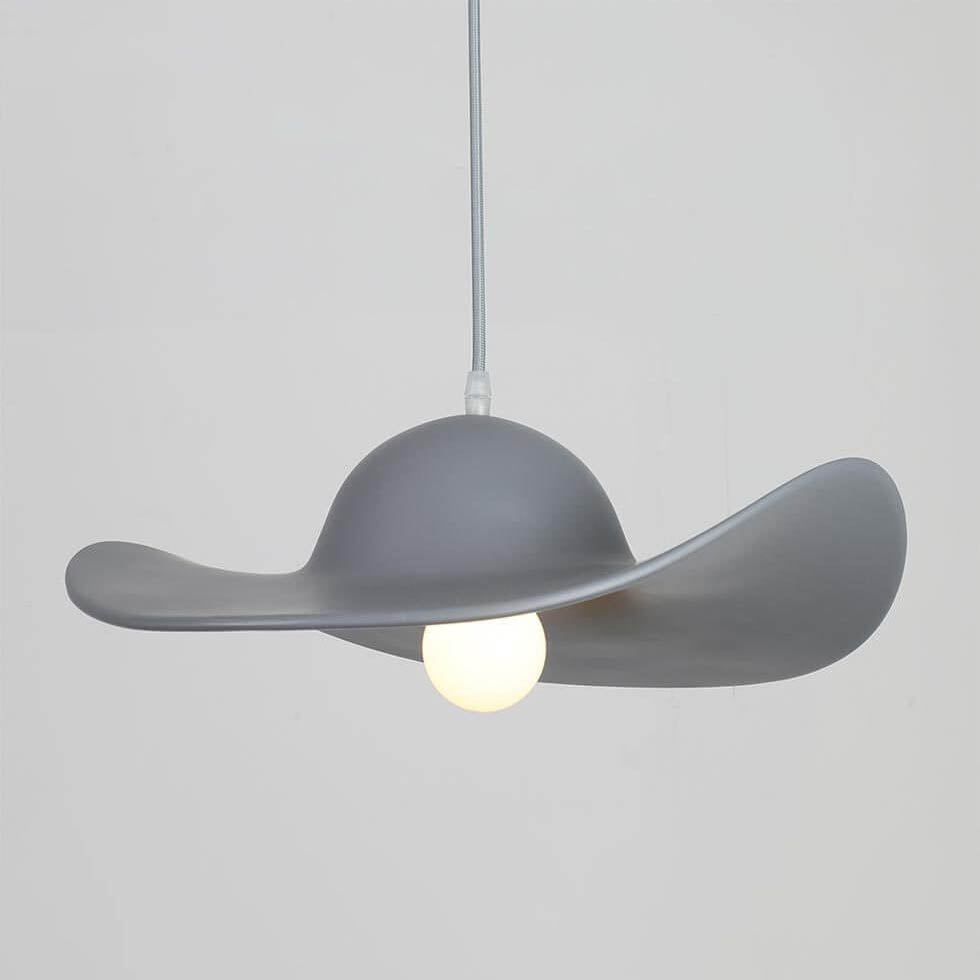 Contemporary Nordic Hat Design Resin 1-Light Pendant Light For Living Room