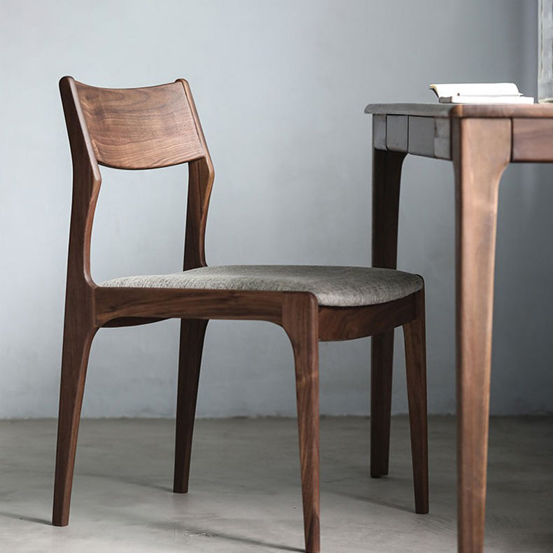Silla de Comedor de Cuero con Tela de Madera Cuadrada Tradicional China Cuatro Patas Respaldo Para Comedor 