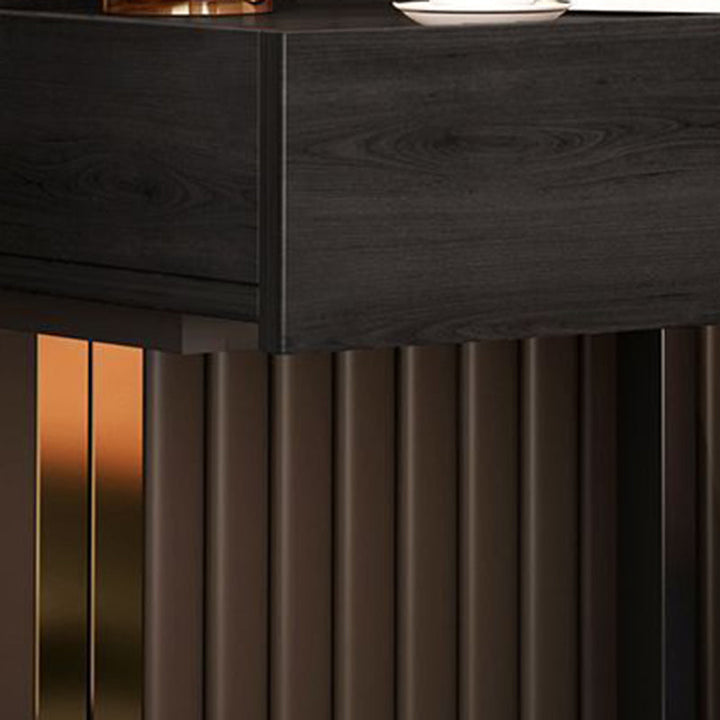 Modern Minimalist Rectangular MDF Steel Nightstand 1-Drawer For Bedroom