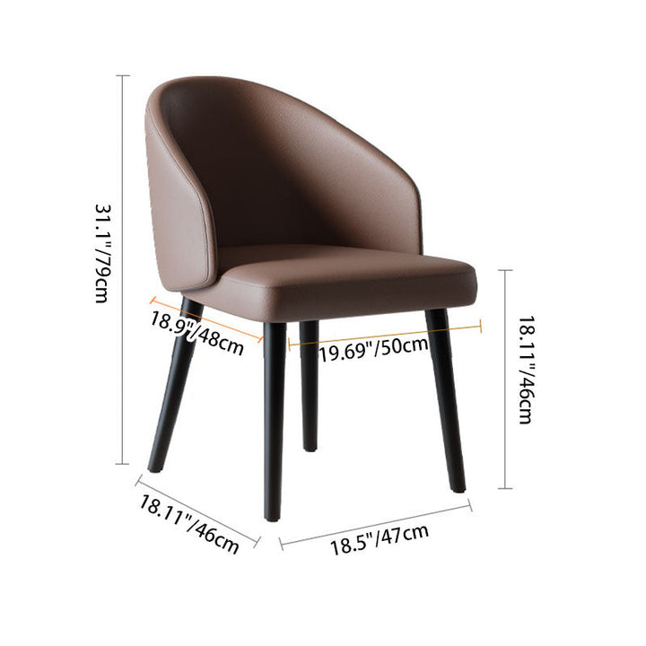 Zeitgenössischer nordischer Trapezkissen PU-Leder Eschenholz Esszimmerstuhl Rückenlehne für Esszimmer 