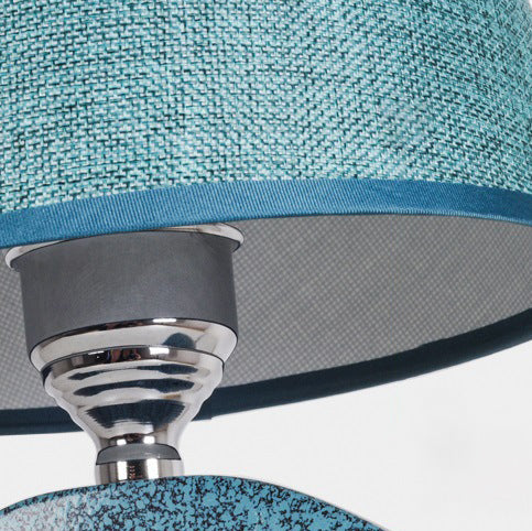 Zeitgenössische kreative runde Mädchen Jungen Harz Stoff 1-Licht Tischlampe für Wohnzimmer 