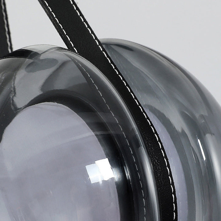 Suspension LED en verre et fer de style scandinave contemporain pour salon 