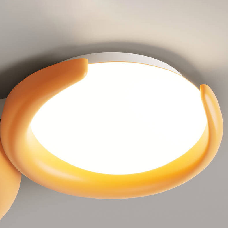 Plafonnier LED rond en forme de croissant de lune nordique 