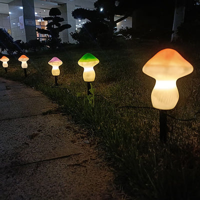 Solar Outdoor Mushroom Shape LED Garden Lawn Ground Insert Landscape Light