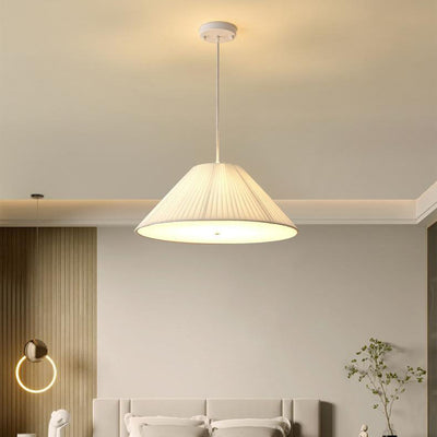 Contemporary Scandinavian Round Iron Acrylic Fabric 4/5 Light Pendant Light For Living Room