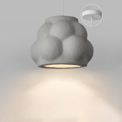Traditionelle japanische Wabi-Sabi-Imitation Zement Textur Bubble Shade 1-Licht Pendelleuchte für Wohnzimmer 