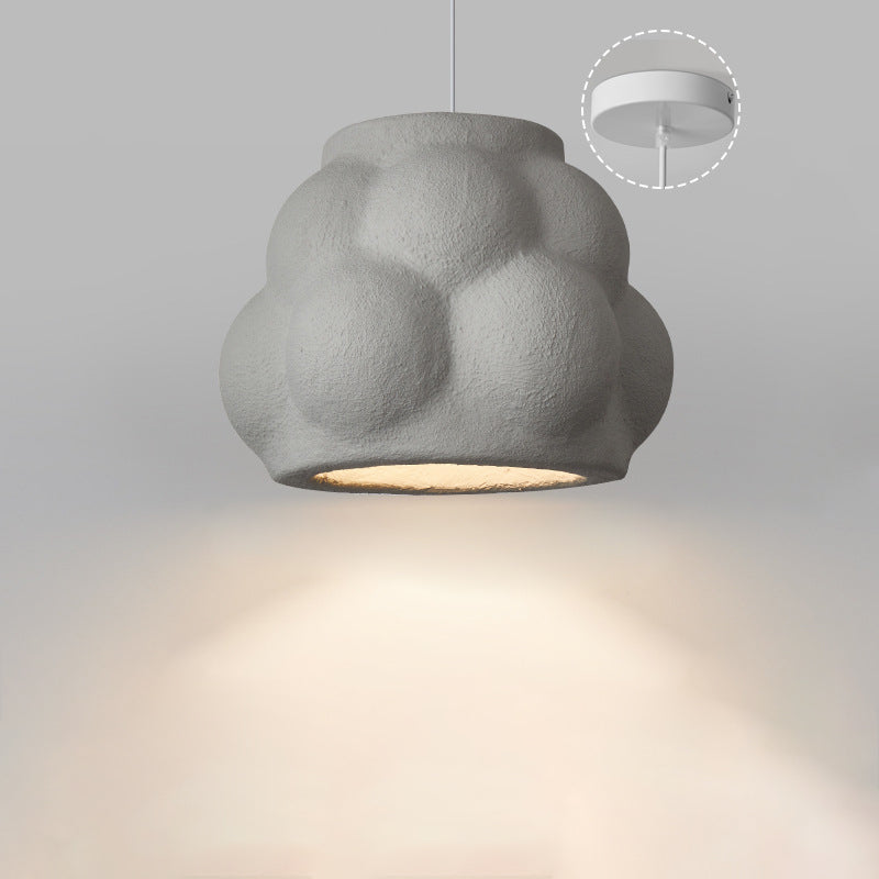 Traditionelle japanische Wabi-Sabi-Imitation Zement Textur Bubble Shade 1-Licht Pendelleuchte für Wohnzimmer 
