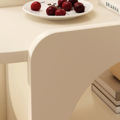 Table d'appoint carrée contemporaine créative en plastique avec plateau en panneau artificiel et 1 armoire pour salon 