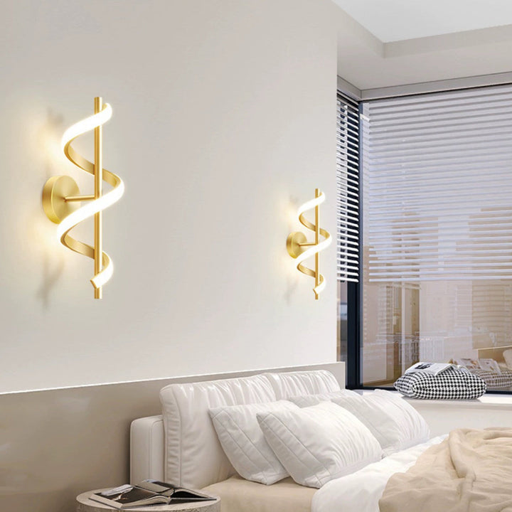 Moderne minimalistische Spiral-Hardware Aluminium Silikon LED Wandleuchte Lampe für Wohnzimmer 