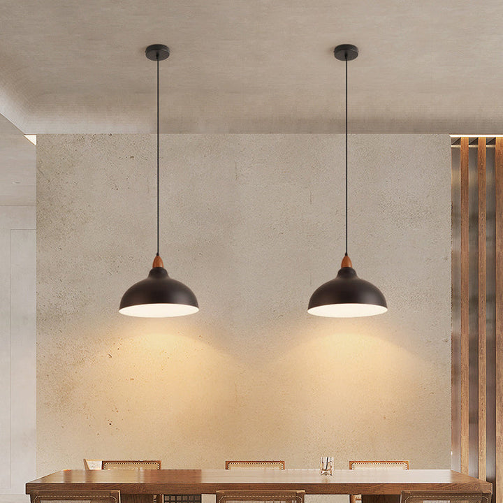 Matériel de couvercle de pot en dôme rond minimaliste moderne 1-lumière suspension pour salon 