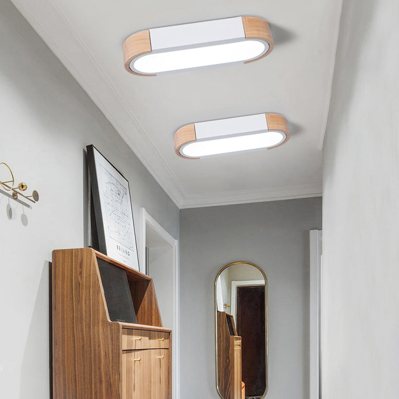 Contemporáneo Escandinavo Lámpara de Techo Empotrada LED Acrílico de Tronco Ovalado Largo de Hierro para Dormitorio 