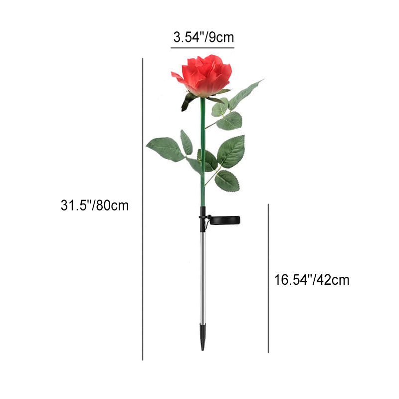 Luz Solar Moderna de Jardín Rosa LED con Enchufe de Tierra para Exteriores 
