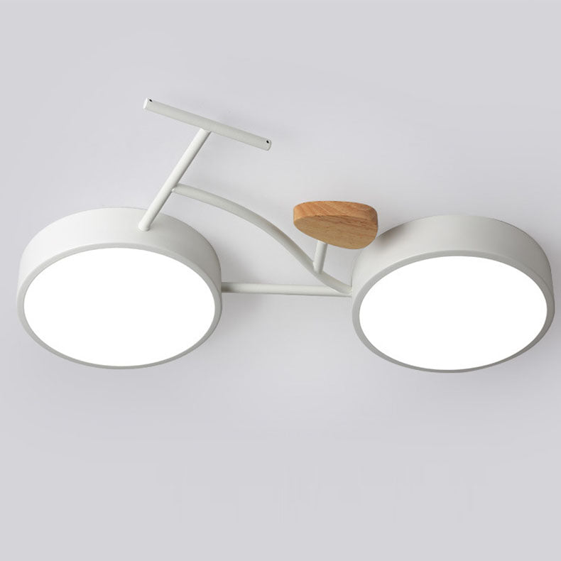 مصباح سقف للأطفال بتصميم عصري إبداعي للدراجة مصنوع من الأكريليك والخشب مع إضاءة LED لغرفة المعيشة 