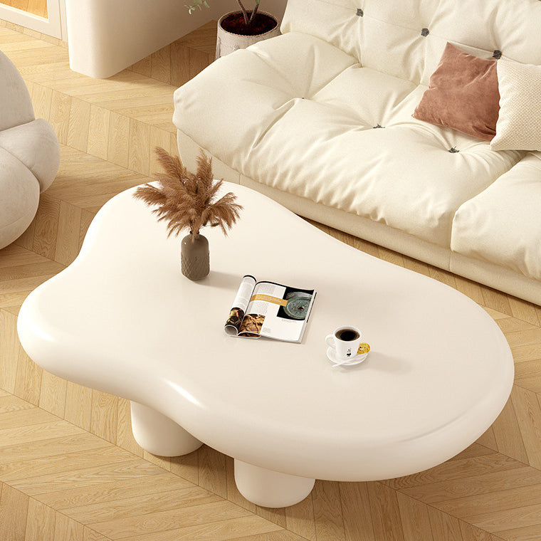 Modern Minimalist Cream Clouds Fiberboard PVC Coffee Table For Living Room