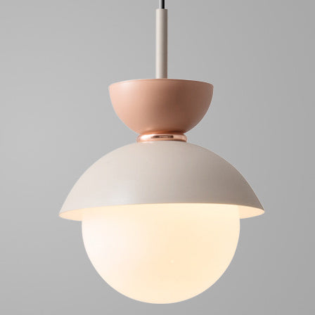 Moderne minimalistische runde Globus Kuppel Metall Glas 1-Licht Pendelleuchte für Wohnzimmer 