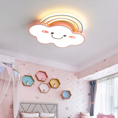Luz de techo LED de montaje empotrado de PVC con hierro arcoíris creativo contemporáneo para dormitorio 