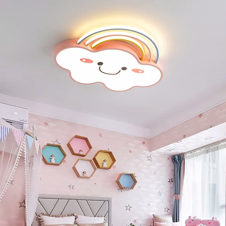 Luz de techo LED de montaje empotrado de PVC con hierro arcoíris creativo contemporáneo para dormitorio 