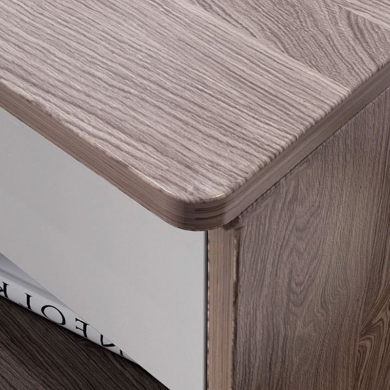 Table de chevet moderne minimaliste à dessus carré en panneau haute densité avec 1 tiroir pour chambre 