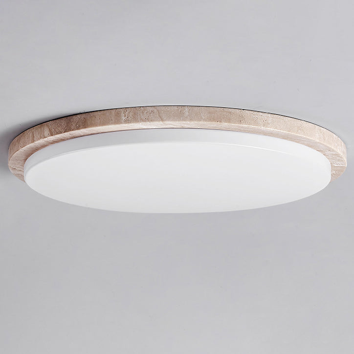 Moderne minimalistische runde LED-Deckenleuchte aus Chalcopyrit und Acryl für das Schlafzimmer 