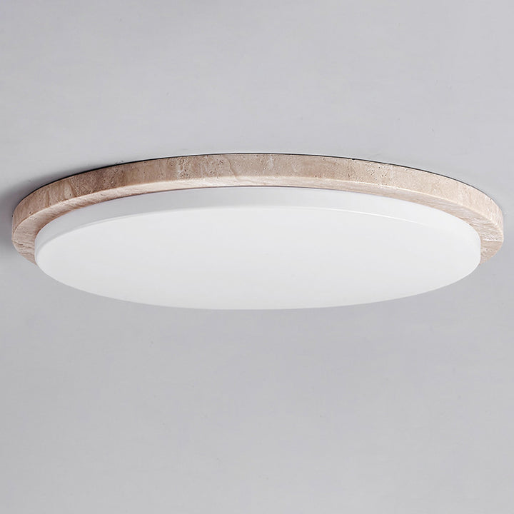 Moderne minimalistische runde LED-Deckenleuchte aus Chalcopyrit und Acryl für das Schlafzimmer 
