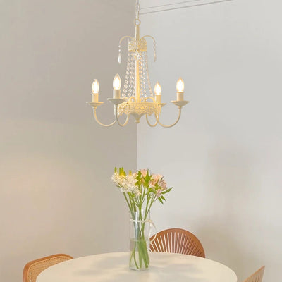 Modern Shabby Chic Candelabra Iron Crystal 4/5/6/8 Light Chandelier For Living Room