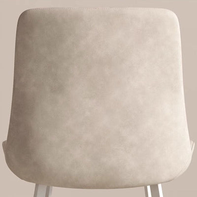 Chaise de salle à manger contemporaine en cuir scandinave en acier au carbone avec dossier carré incurvé en éponge pour salle à manger 