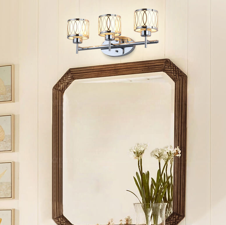 Nordic Vintage Cylindrical 3-Light Bathroom Vanity Mirror Front Wall Sconce Lamp