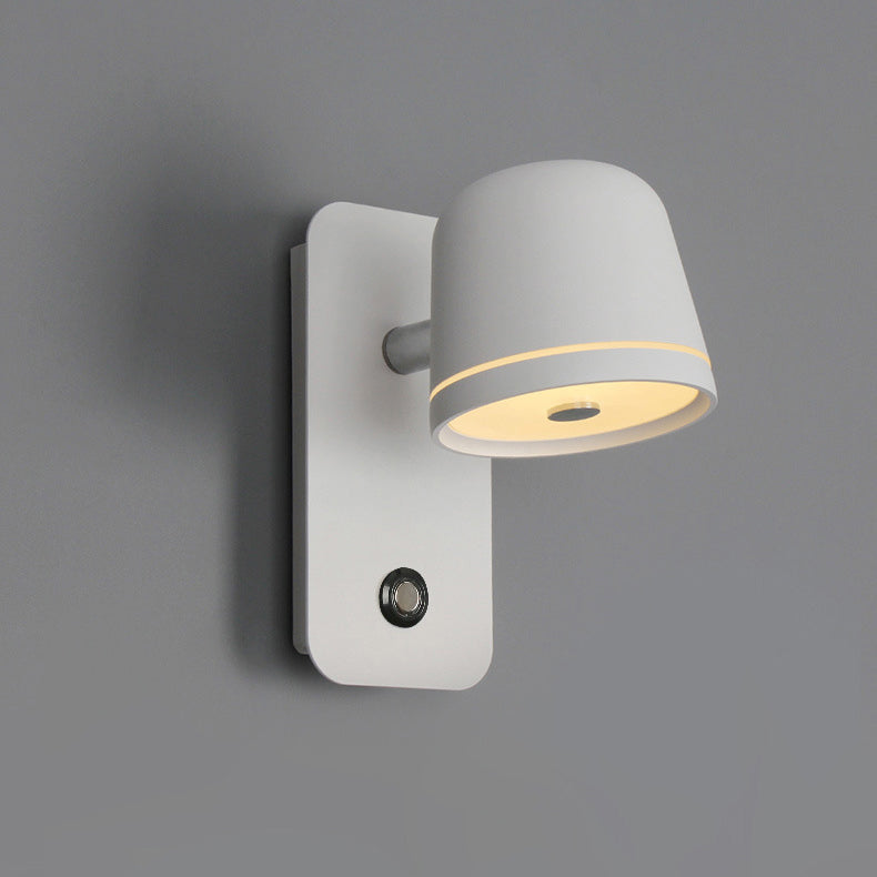 Lámpara de aplique de pared LED de acrílico de metal de aluminio rectangular redonda minimalista moderna para dormitorio 