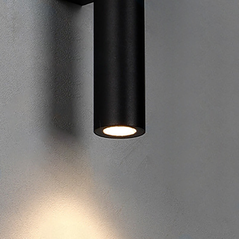 Applique murale moderne minimaliste en aluminium avec base rectangulaire cylindrique longue en verre trempé LED étanche pour jardin 