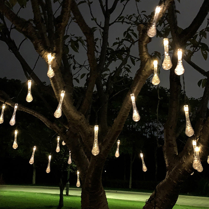 Lumières de guirlande LED modernes Art Déco étanches en PVC solaire en caoutchouc acrylique boule de neige abeille boule de cristal goutte d&