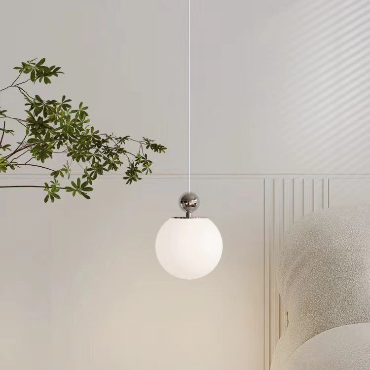 Moderne minimalistische runde Kugel Eisen Glas 1-Licht Penant Licht für Schlafzimmer 