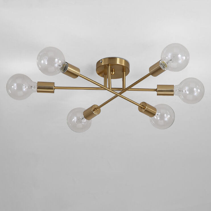 Europäischer Luxus Gold Finish Rahmen Glas Schirm 6-Licht Kronleuchter 