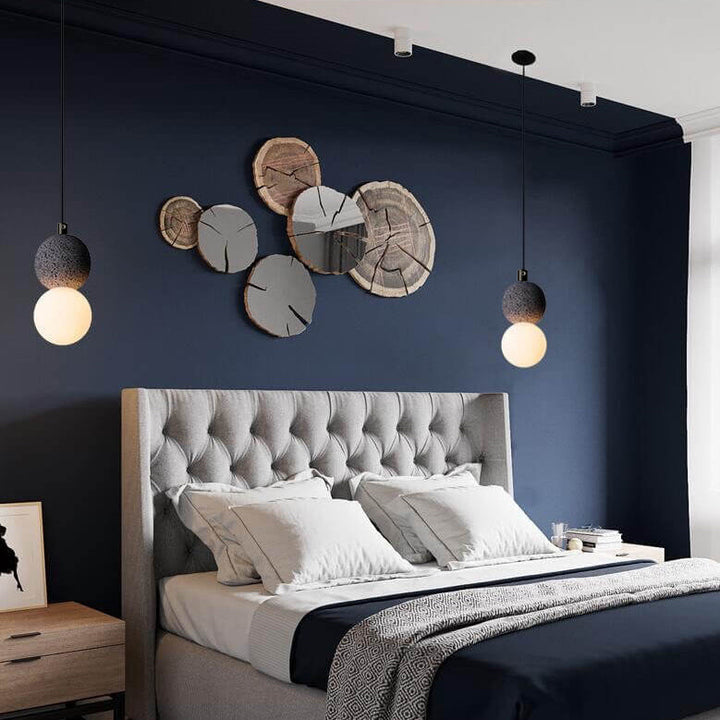 Zeitgenössische skandinavische Orb Terrazzo 1-Licht Pendelleuchte für Schlafzimmer 