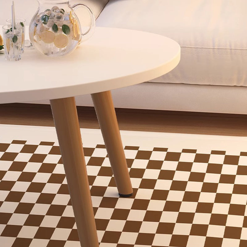 Mesa de café de madera con forma ovalada de mango minimalista moderna para sala de estar 