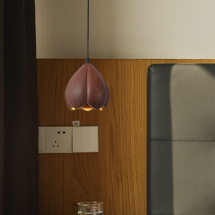 Retro Wabi-Sabi Trompetenblume Harzschirm 1-Licht Pendelleuchte 