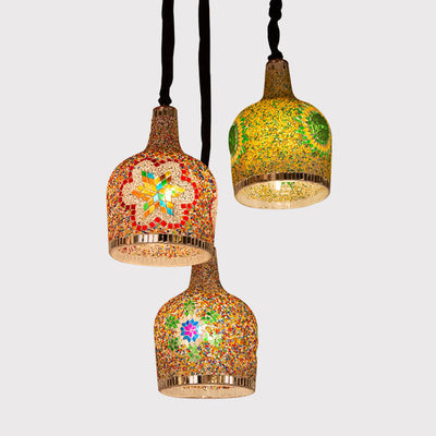 Modern Creative Stained Glass Bottle 1-Light Pendant Light