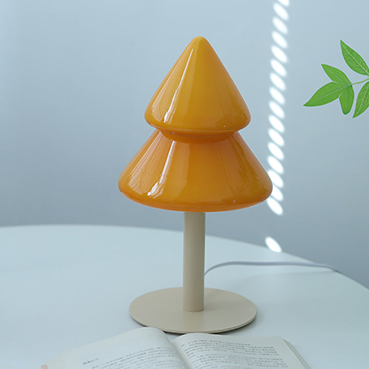 Moderne Art Deco Eisen Glas Weihnachtsbaum LED Tischlampe für Schlafzimmer 