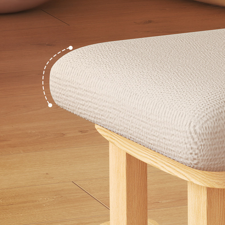 Taburete Bajo Rectangular de Tela y Madera Minimalista Moderno para Sala de Estar 