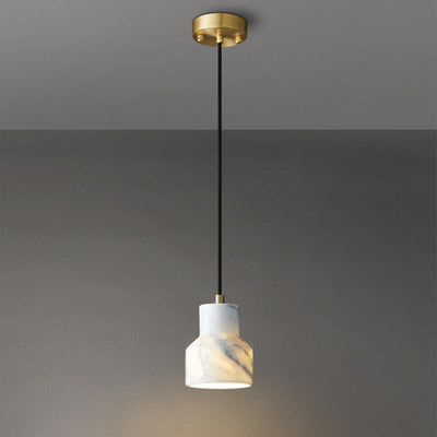 Modern Luxury Marble Cone Geometry 1-Light Pendant Light