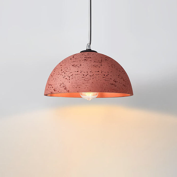 Moderne minimalistische 1-flammige Pendelleuchte mit runder Kuppel aus glasfaserverstärktem Kunststoff, handgeformt, für das Wohnzimmer 