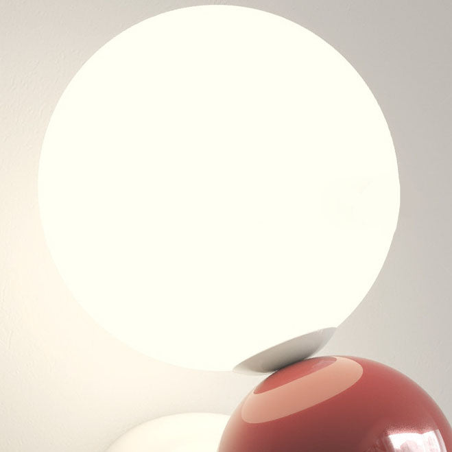 Lámpara de Aplique de Pared de 1 Luz de Hierro de Plástico en Forma de Perla Estilo Crema Francesa 
