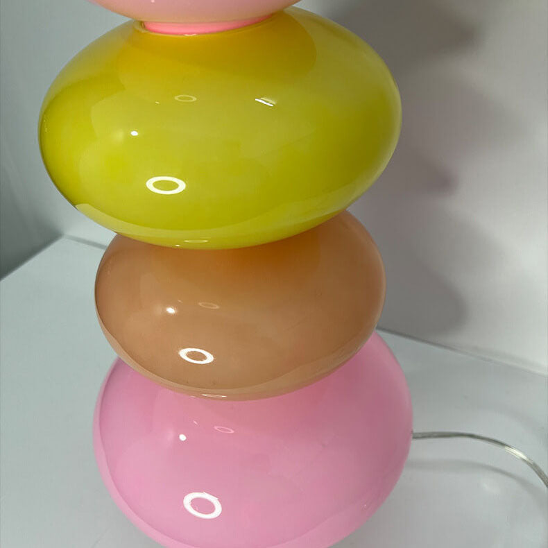 Lámpara de mesa LED de brochetas de calabaza de caramelo arcoíris creativo Macaron 