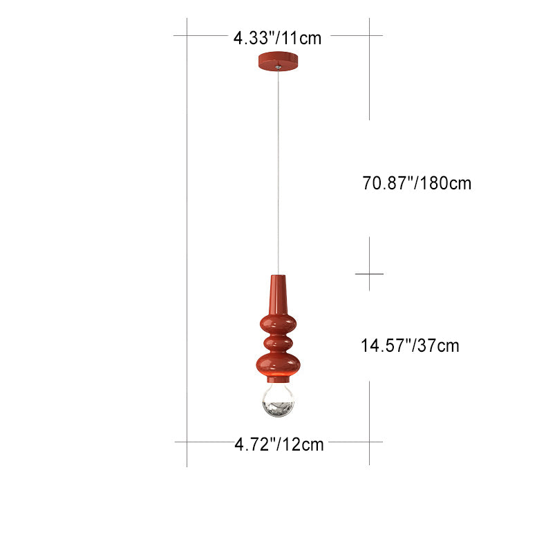 Lampe suspendue LED design potiron en fer crème scandinave contemporain pour chambre 