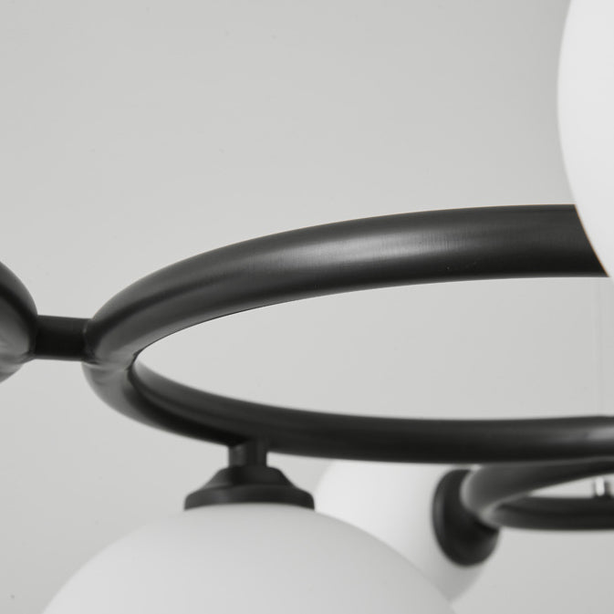 Lustre moléculaire moderne du milieu du siècle en cuivre avec cadre rond en verre Magic Bean 5/7/9 lumières pour salon 