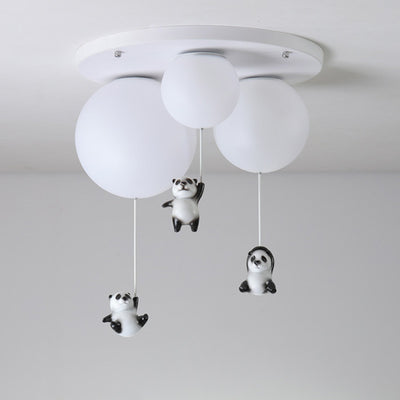 Moderne Minimaliste Ours Ballon Résine PE 1/3 Lumière Plafonnier Pour Chambre 