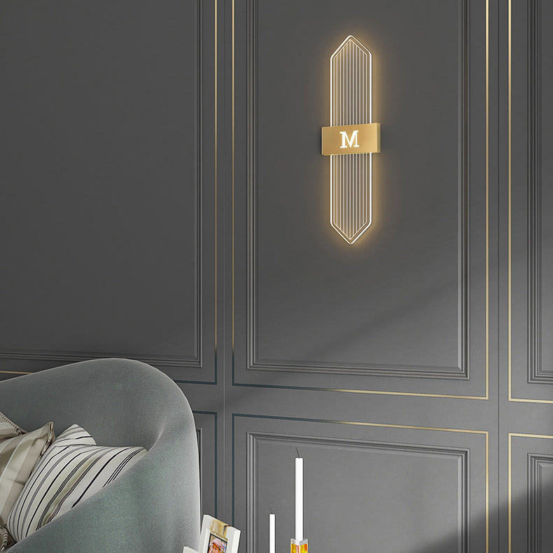 Applique murale LED moderne de luxe en fer acrylique elliptique pour salon 