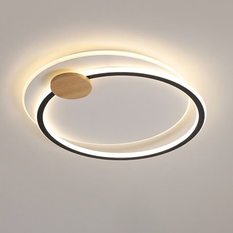 Zeitgenössische Einfachheit Eisen Kreis Ring Acryl LED Unterputz Deckenleuchte für Wohnzimmer