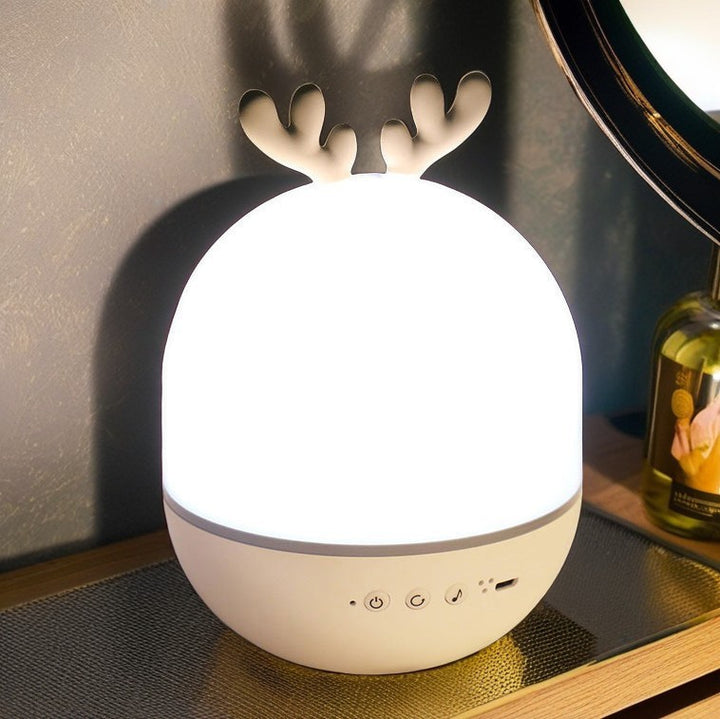 Lampe de table LED ABS ronde pour enfants créatifs contemporains avec lapin et cerf pour chambre 