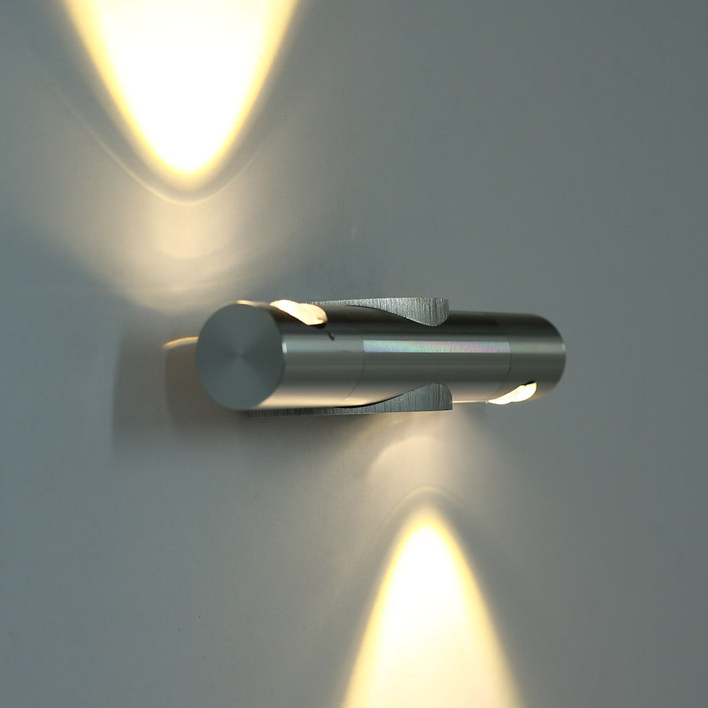 Moderne Einfachheit Zylinder einstellbare Winkel Aluminium LED Wandleuchte Lampe für Schlafzimmer 