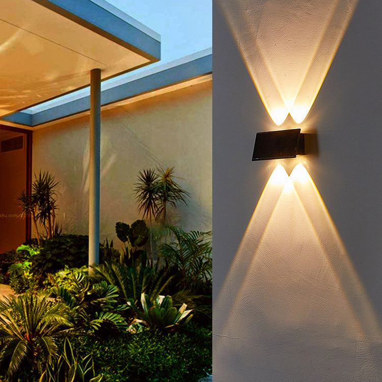 Applique Murale Extérieure Moderne Minimaliste Solaire Étanche Rectangle ABS LED Pour Jardin 